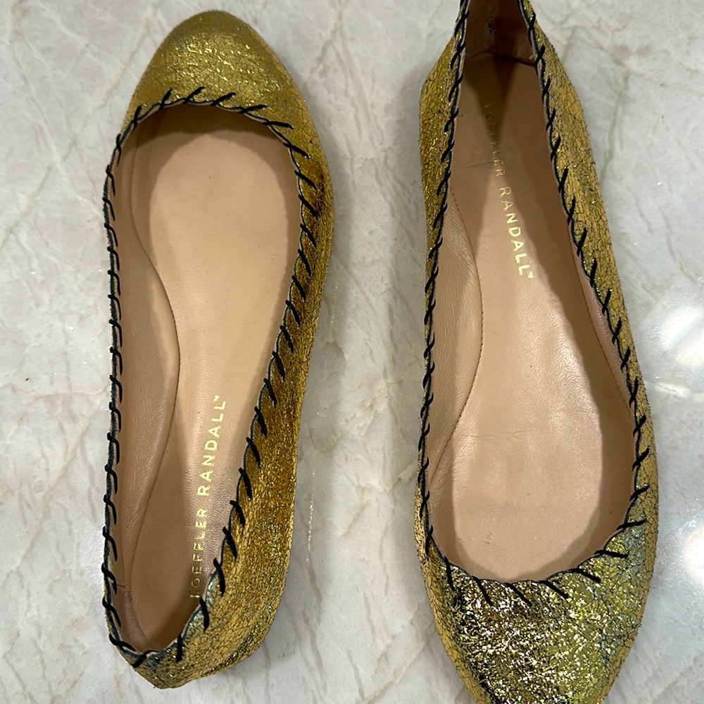 Loeffler Randall Metallic Gold Ballet Flats Women’s Size 6